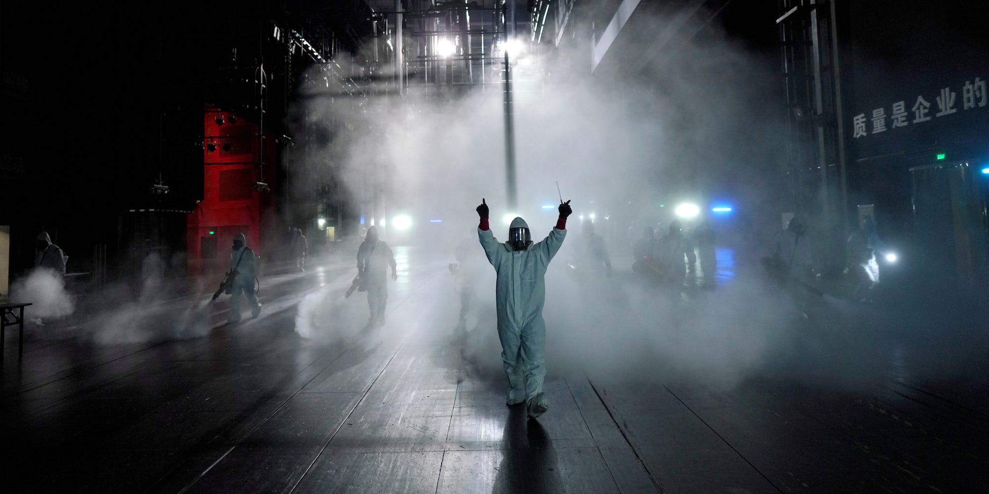 “Blue Sky Rescue Team,” Qintai Grand Theater, Wuhan, Feb. (?) 2020 (Aly Song)